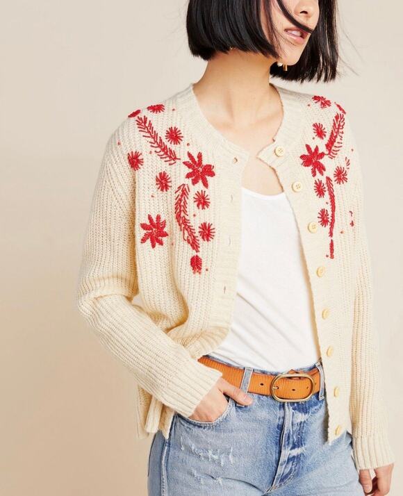 Free People Sweaters - FP Pepaloves Naomi Beaded Cardigan Sz XS (fits med), $150 MSRP